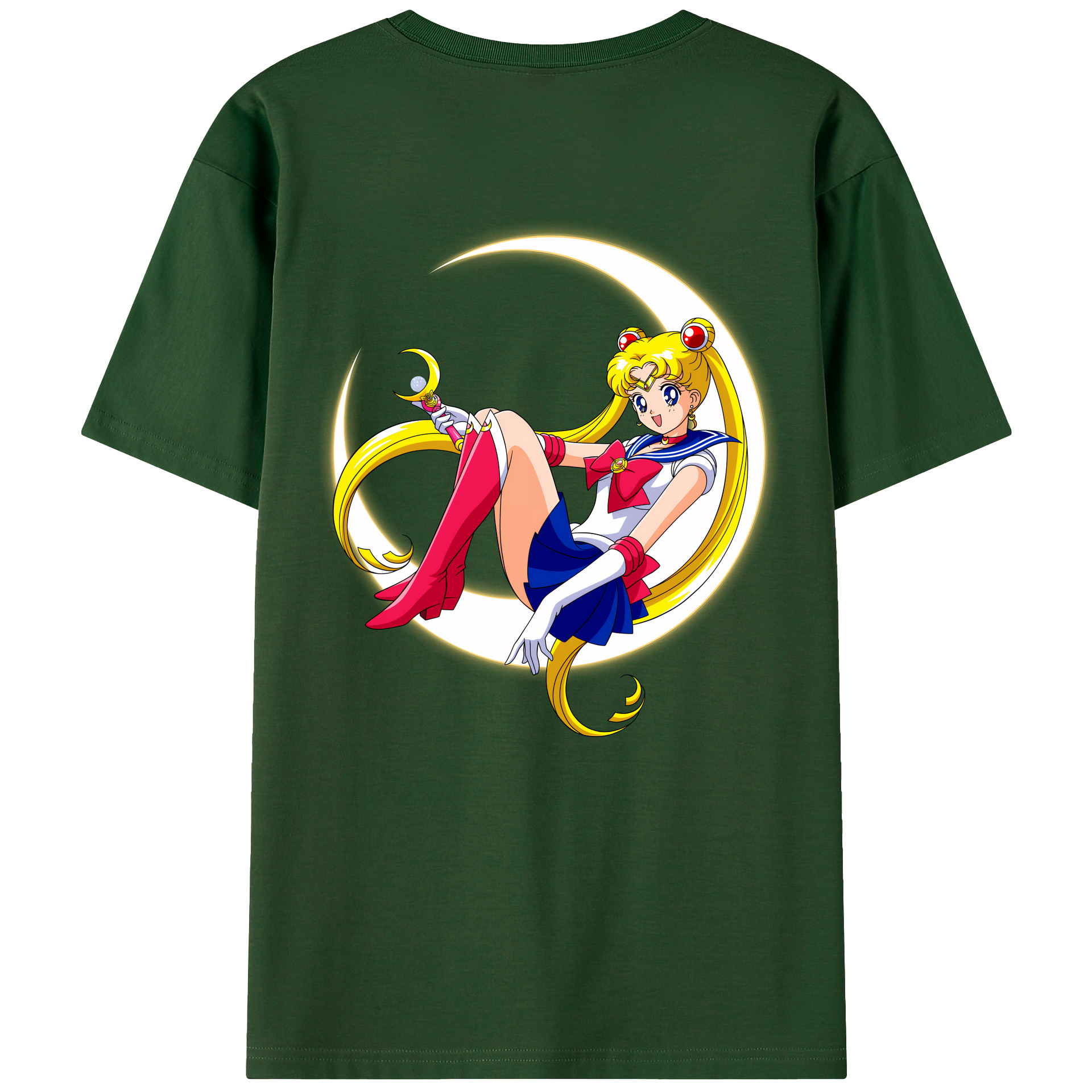 （画像用） 美少女戦士セーラームーン 月野 うさぎ つきの うさぎ Sailor Moon Tsukino Usagi 綿100％半袖Tシャツ（背面プリント）